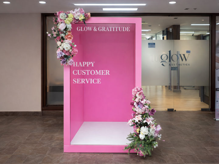 Small magazine photobooth hire setup in Nairobi Kenya with floral décor for events and activations